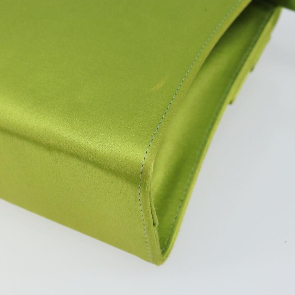 Salvatore Ferragamo Shoulder Bag Satin Green Auth 161011 - Picture 15 of 16